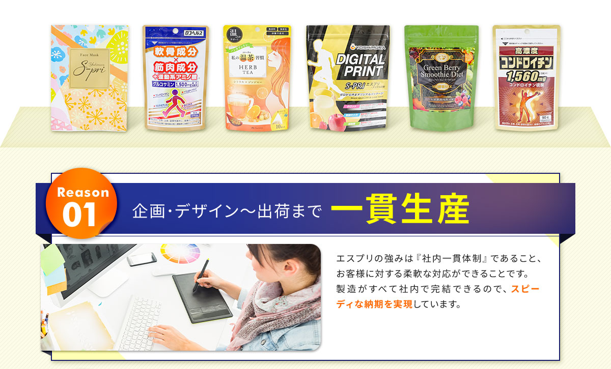 企画･デザイン～出荷が スピーディ